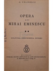 George Calinescu - Opera lui Mihai Eminescu, vol. 2 (Editia: 1935) foto