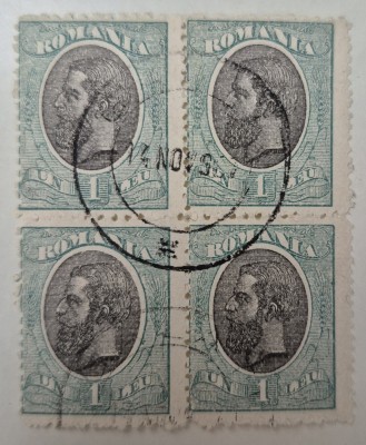 Romania 1900-11 Carol I, 1 LEU, Stampila GALATI foto