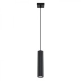 Lampă Suspendată Karbon Negru Din Aluminiu, 1 Bec Tub Minimalist De Interior.
