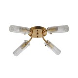 Lustra Klausen Spire PL4 Cupru 11x49x43cm, Plafoniera Moderna 4xE14 pentru Living si Dormitor, Design Elegant din Metal si Sticla, Montaj Jos