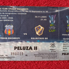 Bilet meci fotbal STEAUA BUCURESTI - HALMSTADS BK (UEFA CUP 30.11.2005)