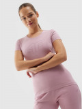 Tricou slim cu imprimeu pentru femei - roz deschis, 4F Sportswear