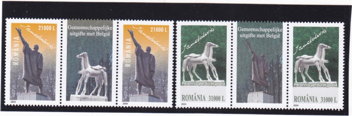 Romania 2004, LP 1657 , Arta - Idel Ianchelevici, in TRIPTIC cu vineta, MNH!