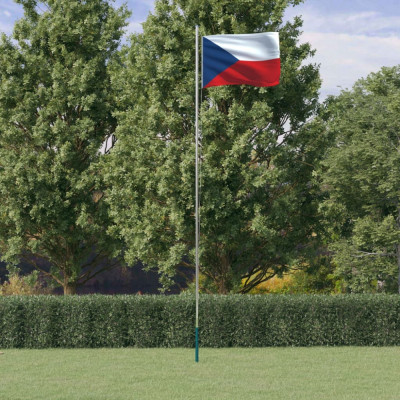 vidaXL Steag Cehia și st&amp;acirc;lp din aluminiu, 6,23 m foto