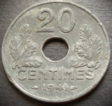 Moneda istorica 20 CENTIMES - FRANTA, anul 1941 *cod 5037