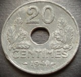 Cumpara ieftin Moneda istorica 20 CENTIMES - FRANTA, anul 1941 *cod 5037, Europa, Zinc