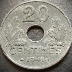 Moneda istorica 20 CENTIMES - FRANTA, anul 1941 *cod 5037