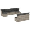 Set canapele de gradina cu perne 10 piese gri deschis poliratan