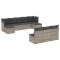 Set canapele de gradina cu perne 10 piese gri deschis poliratan