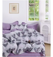 Lenjerie pat single,bumbac finet,4 piese,cearceaf cu elastic 140x200cm,cearceaf pilota 150x220cm,2 fete de perna 50x80cm-A1148