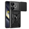 Husa Techsuit CamShield Neagra pentru Xiaomi Poco F6, protectie camera, antisoc