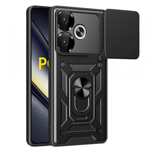 Husa pentru Xiaomi Poco F6, Techsuit, CamShield, Neagra
