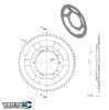 Pinion spate 56 dinti pas lant 415 moped Peugeot 103 SP - MVL - Vogue LE - LN - S2 - S2A - SE - SX -SXA - VSX 2T AC 50cc