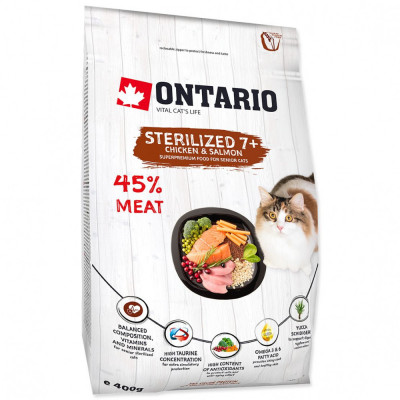 Ontario Cat Sterilised 7+, 400 g foto
