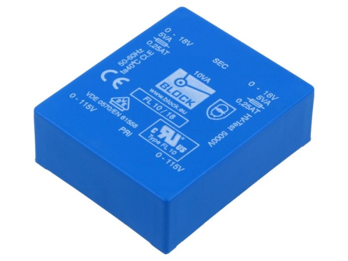 Transformator &icirc;ncapsulat 10VA, 115VACx2