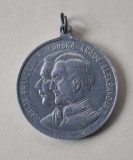 Medalia Nunta Principesei Maria a Romaniei si a Regelui Alexandru I al Jugoslaviei din 1922 , aluminiu , stare foarte buna