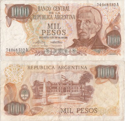 1975, 1.000 pesos ley (P-299a.2) - Argentina foto
