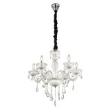 Candelabru Teejay 64118-6, 6 x E14, cu decoratiuni transparente, vintage