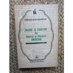 MAXIME SI CUGETARI DIN FOLCLORUL SI LITERATURA AMERICANA-MIHAELA HASEGANU