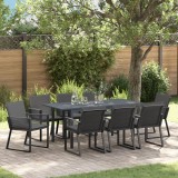 vidaXL Set de dining pentru grădină cu perne 9 pcs Antracit Mediu