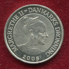 Danemarca 2008 500 KRONER,moneda argint,Regina Margareta a II-a,