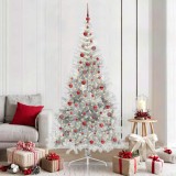 VidaXL Pom de Crăciun artificial pre-iluminat Argintiu 210 cm PET 3397219