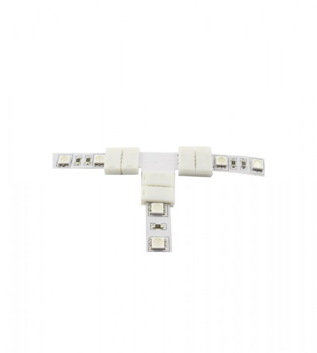 Conector T de 10mm pentru benzi LED de 1 culoare SMD5050 5630-Conținutul pachetului 1 Bucată