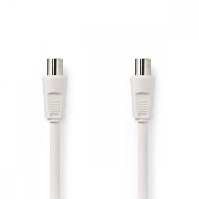 Cablu antena coaxial tata - coaxial tata 5m alb NEDIS foto