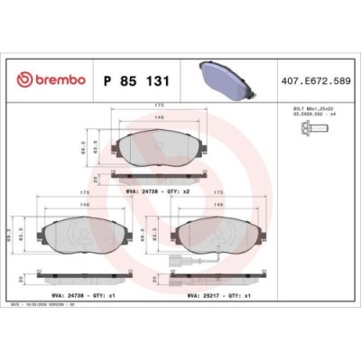 Placute frana Seat Alhambra (710 711) 06.10-12.22, Alhambra Van (711) 06.10-06.23; Vw Cc B7 (358) 11.11-12.16, Golf 7 (5g1) 08.12-03.21, Passat B7 (3 foto