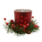Cumpara ieftin Ornament - Glass Tlighth with Deco Wreath | Kaemingk