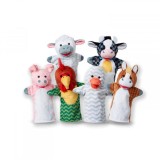 Set 6 papusi de mana Animale de la ferma, Melissa &amp; Doug