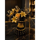 Vază Decorativă 3D Luxury Gold Black &ndash; 20 cm