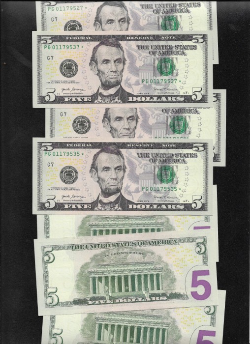 Rar! Statele Unite ale Americii USA 5 dollars 2017 A aunc star! pret pe bucata FW