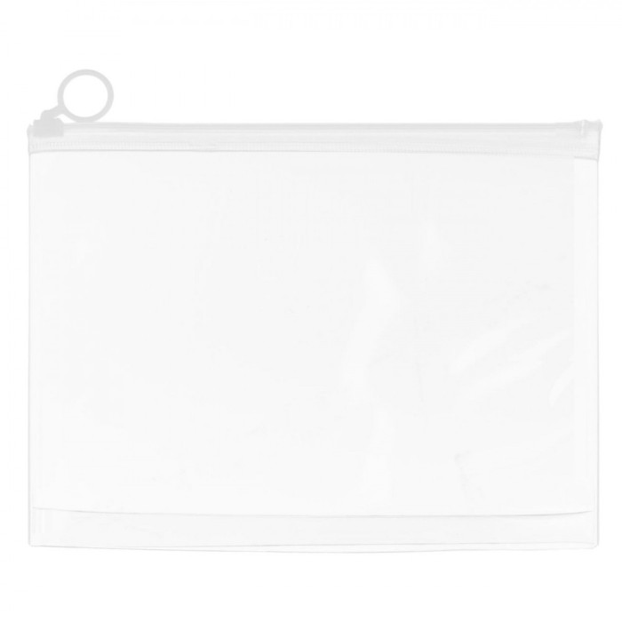 Portfard, Transparent, Dimensiuni 23x17cm, Fermoar Alb