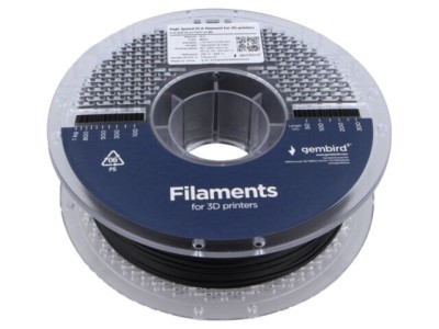 Filament PLA 1,75mm negru 1kg High Speed GEMBIRD foto