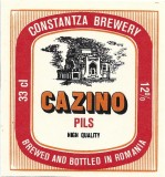 NI418 Etichetă bere rom&acirc;nească Cazino Pils, Constantza Brewery, brewed and bottled in Romania