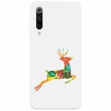 Husa silicon pentru Xiaomi Mi 9, Colorful Reindeer Jump Illustration