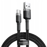 CABLU alimentare si date Baseus Cafule, Fast Charging Data Cable pt. smartphone, USB la USB Type-C 2A, 2m, gri + negru &amp;quot;CATKLF-CG1&amp;quot; (timbru