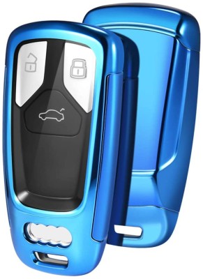 Husa Cheie Audi SmartKey TPU+PC Albastra foto