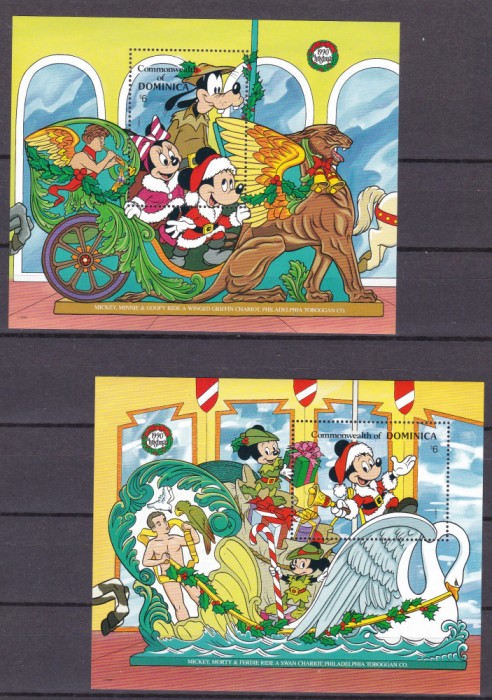 Dominica 1990 Disney Craciun MI bl.174, 175 MNH