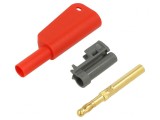 Cumpara ieftin Conector Banana 4mm 32A 1kV Roșu cu Izolație și Soclu Axial