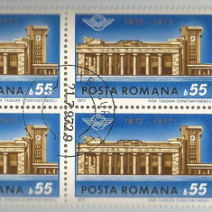 Romania, LP 796/1972, Centenarul Garii de Nord, bloc de 4 timbre, oblit.