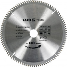 Disc fierastrau wolfram pentru aluminiu 250 mm x 100T YATO