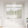 Perdele cu perdele 2 pcs Crem 140 x 245 cm Poliester