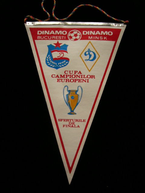 D9 107 - fanion - sport - fotbal - Dinamo Bucuresti - Dinamo Minsk - 21 martie 1984