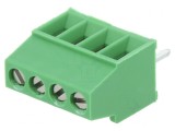 Regletă de conexiuni PCB unghi 90&deg; 2,54mm 4 piste 10A, TE Connectivity