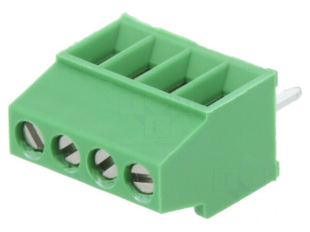 Regletă de conexiuni PCB unghi 90&deg; 2,54mm 4 piste 10A