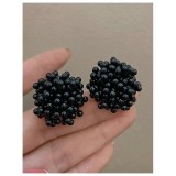 Cumpara ieftin Cercei cu Perle Negre, Obsidia - 803047