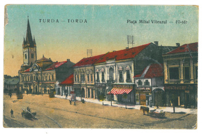 4961 - TURDA, Market, Romania - old postcard - unused foto