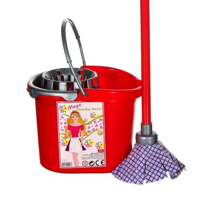 Set joaca Mop si galeata pentru copii, Rosu, ATU-089520 foto